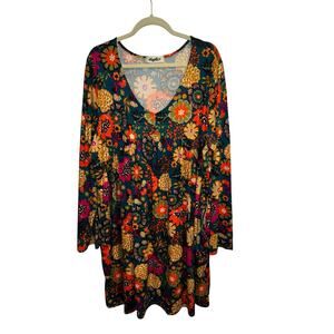 Haptics by Holly Harper All About It Teal Floral‎ Pocketed Dress size 3X